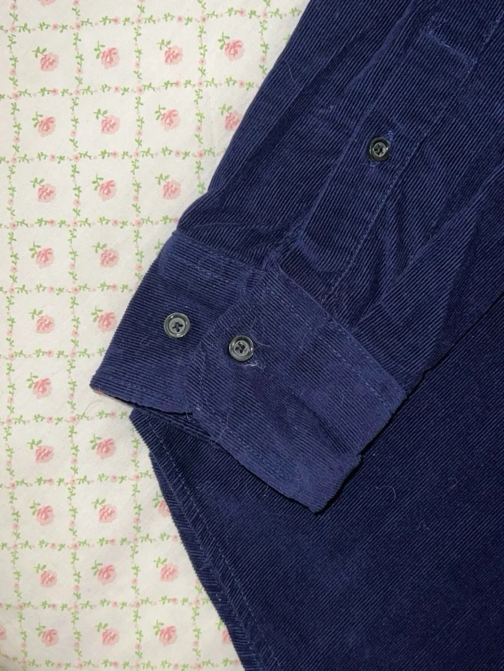 Purple corduroy button-up shirt